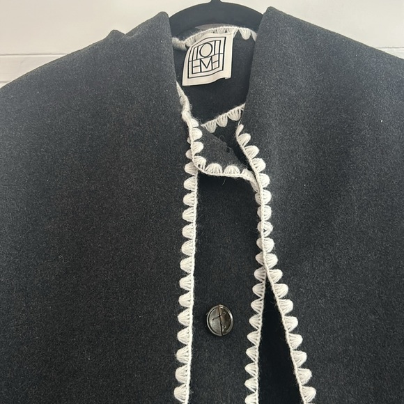 Toteme draped fringed wool blend jacket - Picture 6 of 7